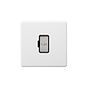 Soho Lighting Primed Paintable Fused Spur (FCU) Unswitched 13A Double Pole with Brushed Chrome Switch and Black Insert