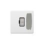 Soho Lighting Primed Paintable Fused Spur (FCU) Unswitched 13A Double Pole with Brushed Chrome Switch and Black Insert