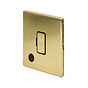 The Savoy Collection Brushed Brass 13A Unswitched Fused Connection Unit (FCU) Flex Outlet Black Insert Screwless