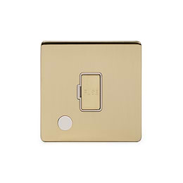 Soho Lighting Brushed Brass 13A Unswitched Connection Unit Flex Outlet Wht Ins Screwless