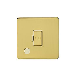 Soho Lighting Brushed Brass 13A Unswitched Connection Unit Flex Outlet Wht Ins Screwless