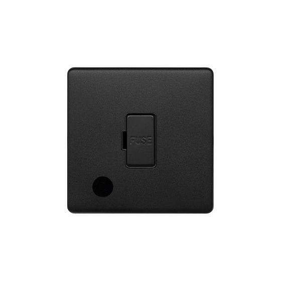 The Camden Collection Matt Black 13A Unswitched Flex Outlet Black Insert Screwless