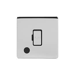 Soho Lighting Polished Chrome 13A Unswitched Connection Unit Flex Outlet Blk Ins Screwless