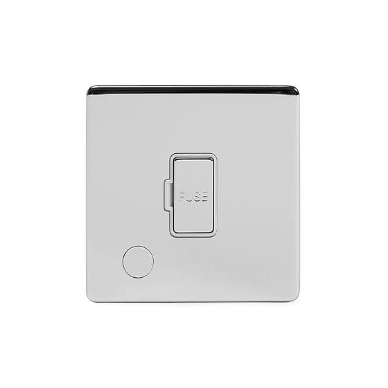 Soho Lighting Polished Chrome 13A Unswitched Connection Unit Flex Outlet Wht Ins Screwless