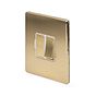 The Savoy Collection Brushed Brass 13A Switched Fused Connection Unit (FCU) Wht Ins Screwless