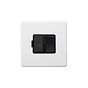 Soho Lighting Primed Paintable Switched Fused Spur (FCU) 13A Double Pole with Matt Black Switch