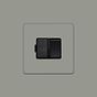 Soho Lighting Primed Paintable Switched Fused Spur (FCU) 13A Double Pole with Matt Black Switch