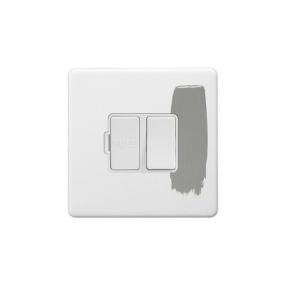 Soho Lighting Primed Paintable Switched Fused Spur (FCU) 13A Double Pole with White Switch