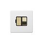 Soho Lighting Primed Paintable Switched Fused Connection Unit (FCU) 13A Double Pole with Brushed Brass Switch with Black Insert