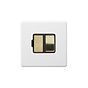 Soho Lighting Primed Paintable Switched Fused Spur (FCU) 13A Double Pole with Brushed Brass Switch with Black Insert