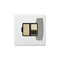 Soho Lighting Primed Paintable Switched Fused Spur (FCU) 13A Double Pole with Brushed Brass Switch with Black Insert
