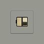 Soho Lighting Primed Paintable Switched Fused Spur (FCU) 13A Double Pole with Brushed Brass Switch with Black Insert