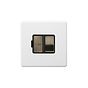 Soho Lighting Primed Paintable Switched Fused Spur (FCU) 13A Double Pole with Antique Brass Switch