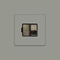 Soho Lighting Primed Paintable Switched Fused Spur (FCU) 13A Double Pole with Antique Brass Switch