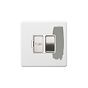 Soho Lighting Primed Paintable Switched Fused Connection Unit (FCU) 13A Double Pole with Brushed Chrome Switch and White Insert