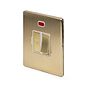 The Savoy Collection Brushed Brass 13A Switched Fused Connection Unit (FCU) With Neon Wht Ins Screwless
