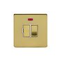 The Savoy Collection Brushed Brass 13A Switched Fused Connection Unit (FCU) With Neon Wht Ins Screwless