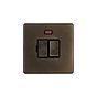 The Westminster Collection Vintage Brass 13A Double Pole Switched Fused Connection Unit (FCU) With Neon