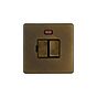 The Westminster Collection Vintage Brass 13A Double Pole Switched Fused Connection Unit (FCU) With Neon