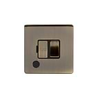 The Charterhouse Collection Antique Brass 13A Switched Fused Connection Unit (FCU) Flex Outlet Blk Ins Screwless