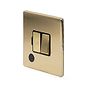 The Savoy Collection Brushed Brass 13A Switched Fused Connection Unit (FCU) Flex Outlet Black Insert Screwless