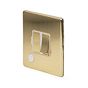 The Savoy Collection Brushed Brass 13A Switched Fused Connection Unit (FCU) Flex Outlet Wht Ins Screwless