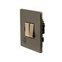 The Eton Collection Bronze 13A Switched Fuse Flex Outlet Black Inserts Screwless