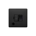 The Camden Collection Matt Black 13A Switched Fuse Flex Outlet Black Insert Screwless