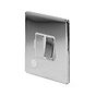 The Finsbury Collection Polished Chrome 13A Switched Fused Connection Unit (FCU) Flex Outlet Wht Ins Screwless