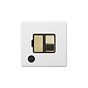 Soho Lighting Primed Paintable 13A Switched Fused Connection Unit (FCU) Flex Outlet with Brushed Brass Switch with Black Insert