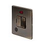 The Charterhouse Collection Antique Brass 13A Switched Fused Connection Unit (FCU) Flex Outlet With Neon Blk Ins Screwless