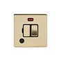 The Savoy Collection Brushed Brass 13A Switched Fused Connection Unit (FCU) Flex Outlet With Neon Black Insert Screwless