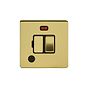 The Savoy Collection Brushed Brass 13A Switched Fused Connection Unit (FCU) Flex Outlet With Neon Black Insert Screwless