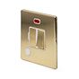 The Savoy Collection Brushed Brass 13A Switched Fused Connection Unit (FCU) Flex Outlet With Neon Wht Ins Screwless