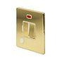 The Savoy Collection Brushed Brass 13A Switched Fused Connection Unit (FCU) Flex Outlet With Neon Wht Ins Screwless