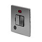 The Lombard Collection Brushed Chrome 13A Switched Fused Connection Unit (FCU) Flex Outlet With Neon Blk Ins Screwless