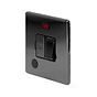 The Connaught Collection Black Nickel 13A Switched Fused Connection Unit (FCU) Flex Outlet With Neon Blk Ins Screwless