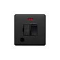 The Camden Collection Matt Black 13A Switched Fused Connection Unit (FCU) Flex Outlet With Neon Blk Ins Screwless