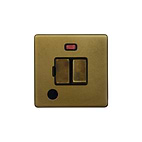 The Belgravia Collection Old Brass 13A Switched Fused Connection Unit (FCU) Flex Outlet With Neon