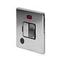 The Finsbury Collection Polished Chrome 13A Switched Fused Connection Unit (FCU) Flex Outlet With Neon Blk Ins Screwless