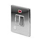The Finsbury Collection Polished Chrome 13A Switched Fused Connection Unit (FCU) Flex Outlet With Neon Wht Ins Screwless