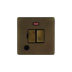 The Westminster Collection Vintage Brass 13A Switched Fused Connection Unit (FCU) Flex Outlet With Neon