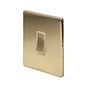 The Savoy Collection Brushed Brass 20A 1 Gang Double Pole Switch Wht Ins Screwless