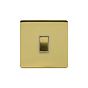 The Savoy Collection Brushed Brass 20A 1 Gang Double Pole Switch Wht Ins Screwless