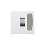 Soho Lighting Primed Paintable 1 Gang 20A Double Pole Switch with Brushed Chrome Switch and White Insert