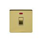 The Savoy Collection Brushed Brass 20A 1 Gang Double Pole Switch With Neon Wht Ins Screwless