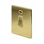 The Savoy Collection Brushed Brass 20A 1 Gang Double Pole Switch With Neon Wht Ins Screwless