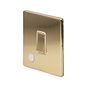 The Savoy Collection Brushed Brass 20A 1 Gang Double Pole Switch Flex Outlet Wht Ins Screwless