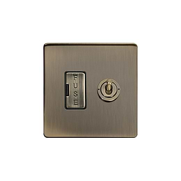 The Charterhouse Collection Antique Brass 13A Toggle Switched Fused Connection Unit (FCU)