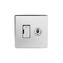 Soho Lighting Polished chrome Toggle Switched Fused Connection Unit (FCU) Toggle Switched 13A Black Inserts